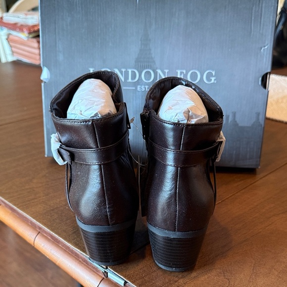 NWT London Fog Women's Dark Brown Ankle Booties SZ 9 - Picture 5 of 10